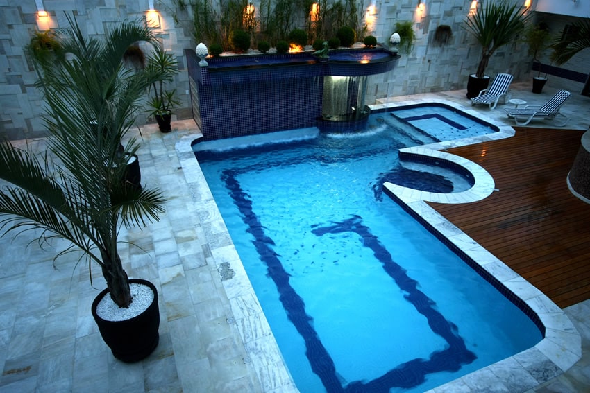 water feature for swimming pool