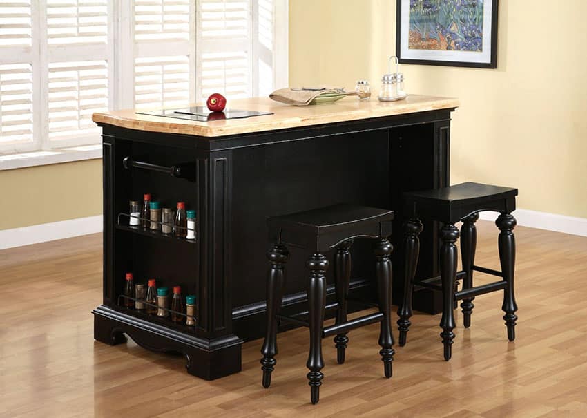 portable kitchen island with bar stools