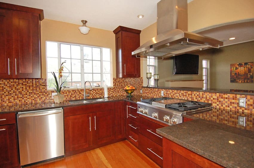 best kitchen design to match dark orange reddish floors