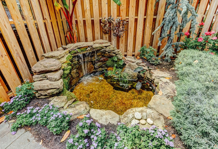 small backyard waterfall