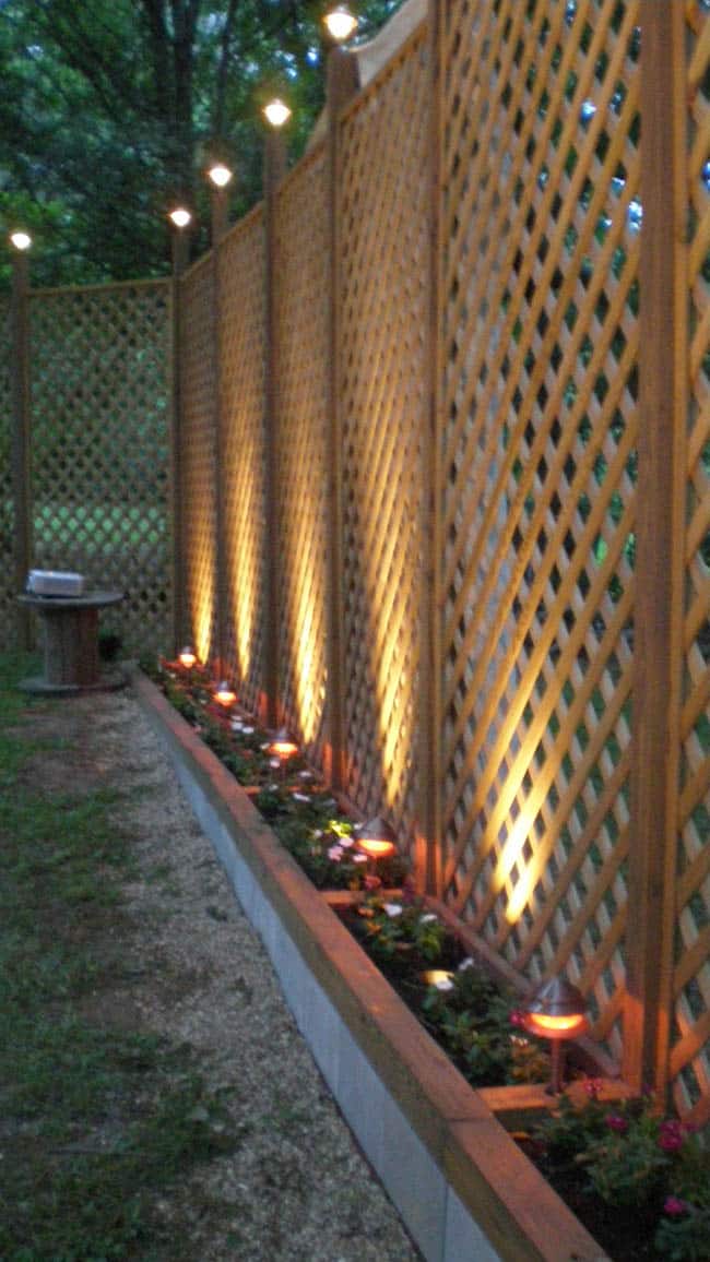 diy lattice fence covering a wall