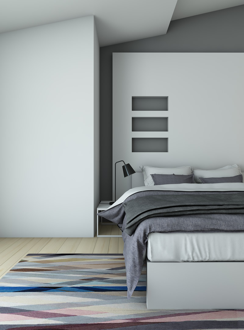 Contemporary grey design bedroom