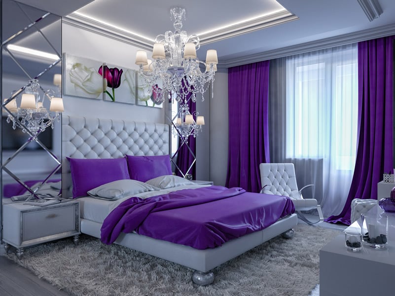 Purple bedroom decorating ideas