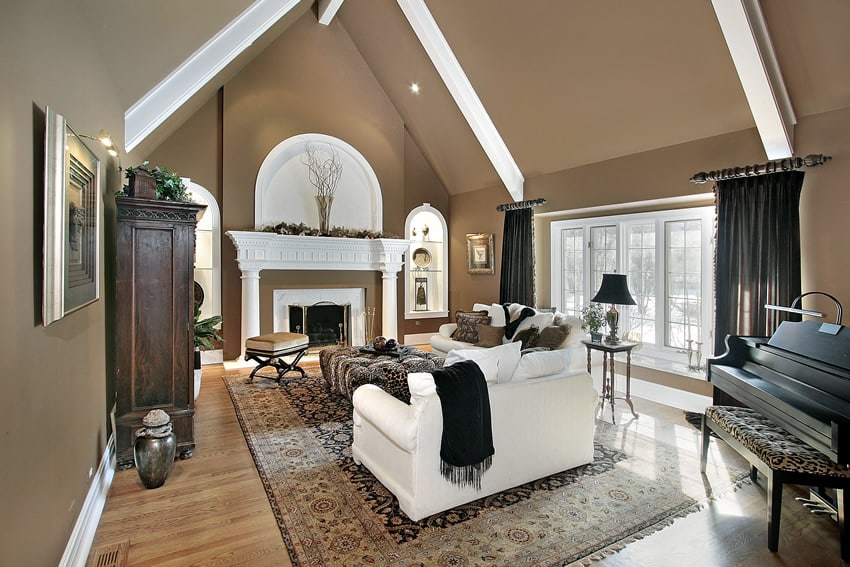 Luxury home with brown and white decor