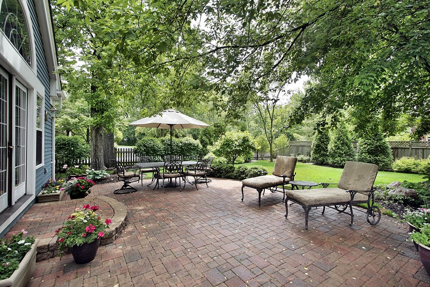 Traditional garden patio in classic old-country style