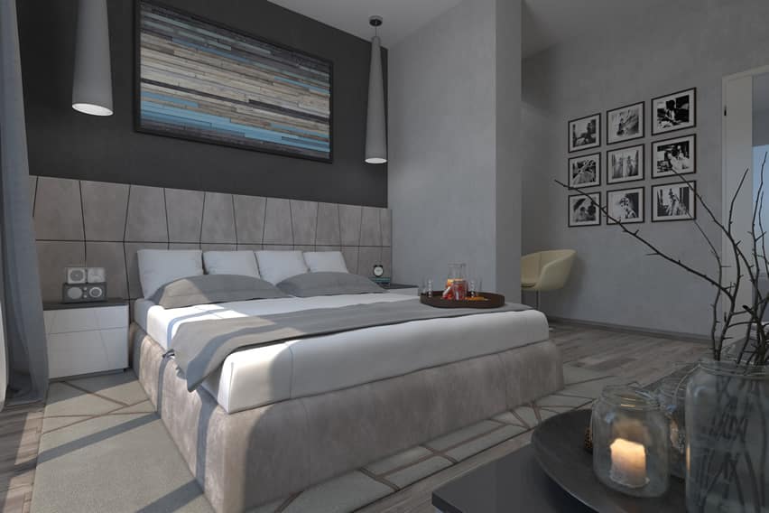 Contemporary bedroom design dark