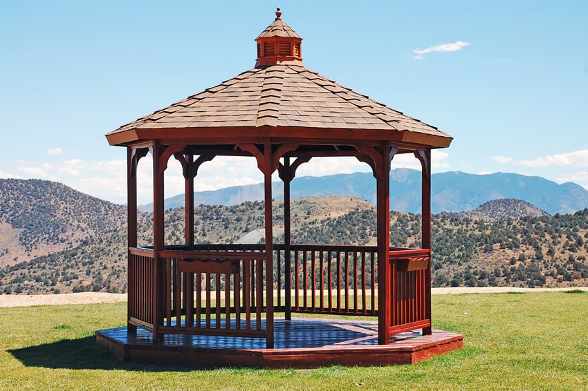 Gazebo with expansive mountain view