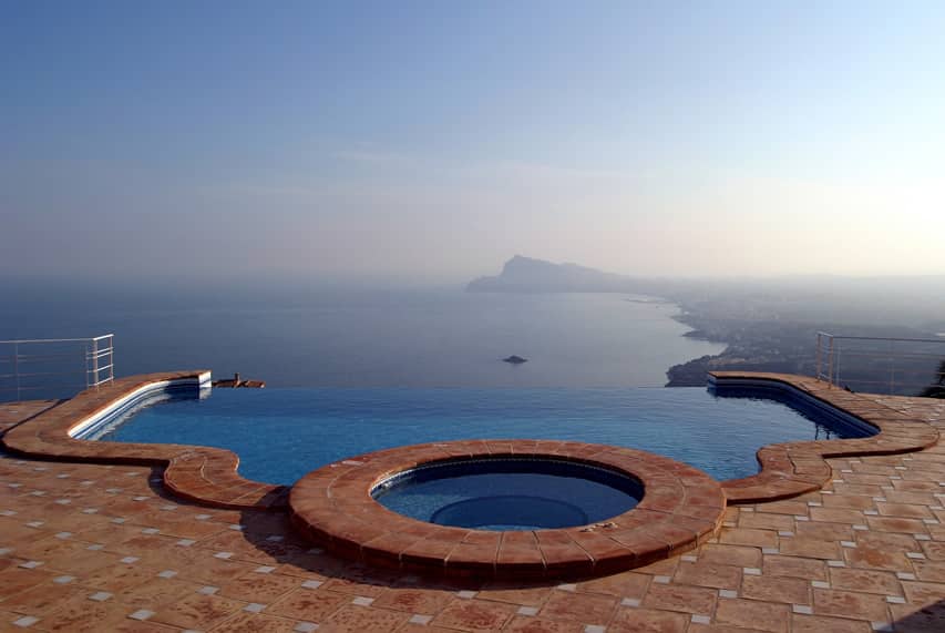 Infinity pool with amazing view in spain