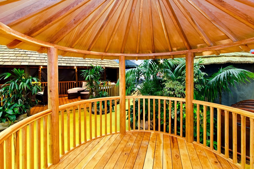 Elevated gazebo made of solid cedar wood