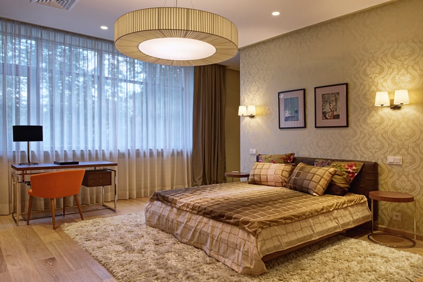 Interesting design modern bedroom brown gold colors