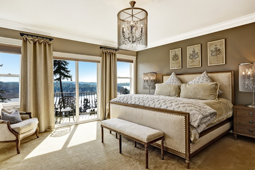 Master bedroom with amazing lake forest view