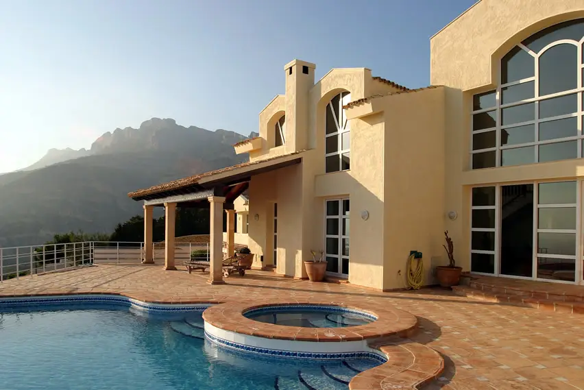Pool at luxury mansion at mountain view