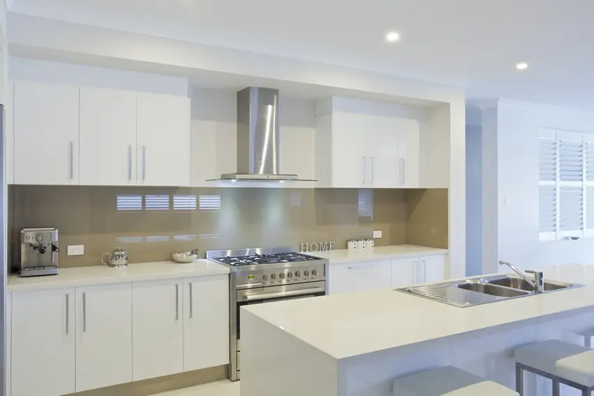Sleek white small kitchen design
