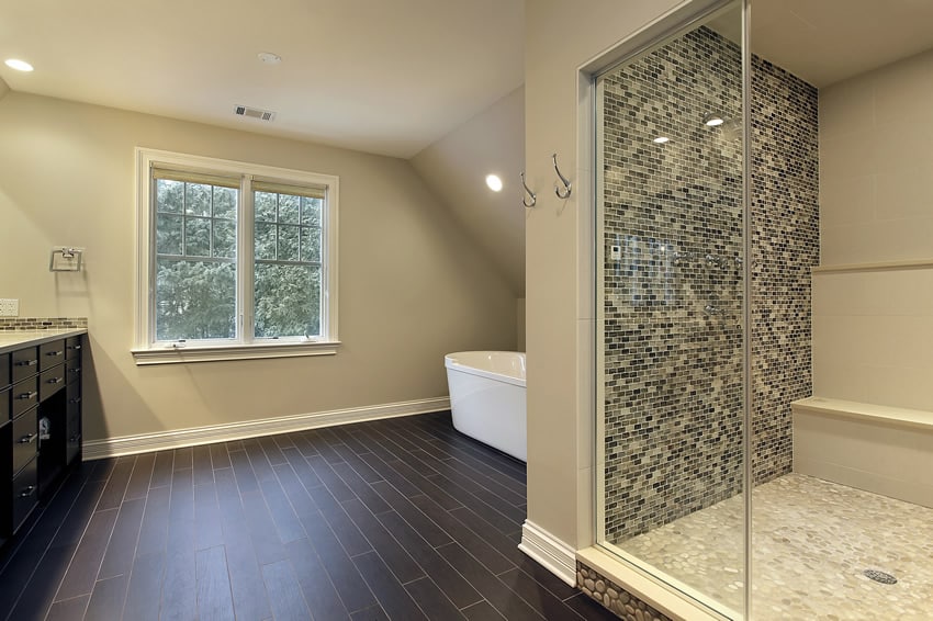 tile shower in master bath