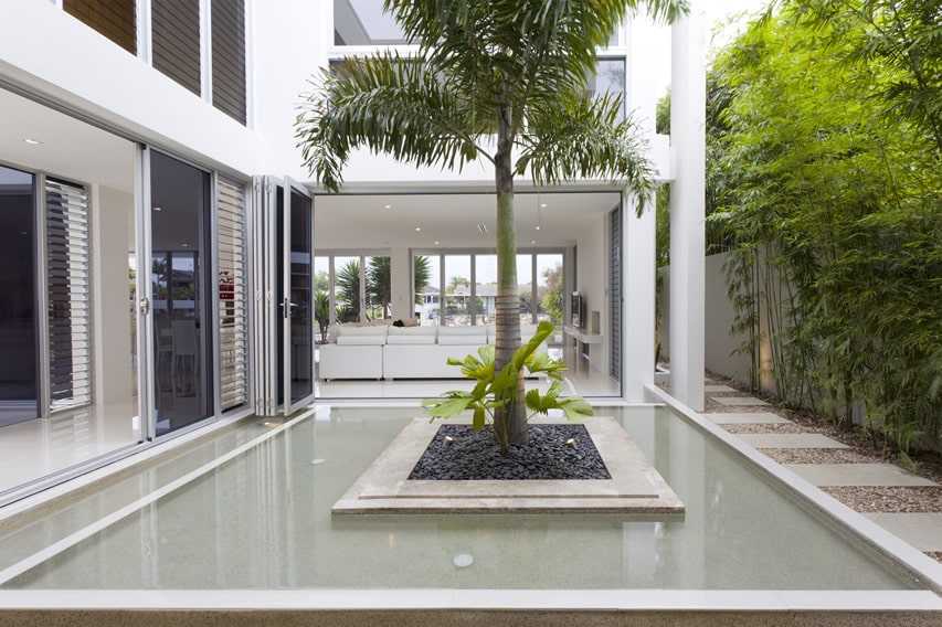 Water feature in modern home