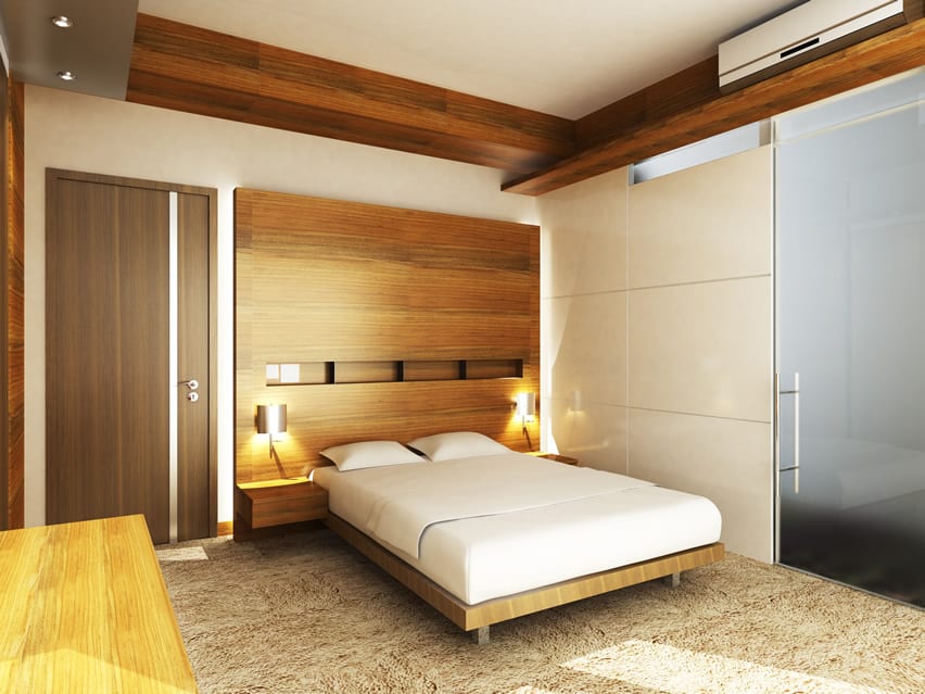 Wood modern design bedroom hotel style
