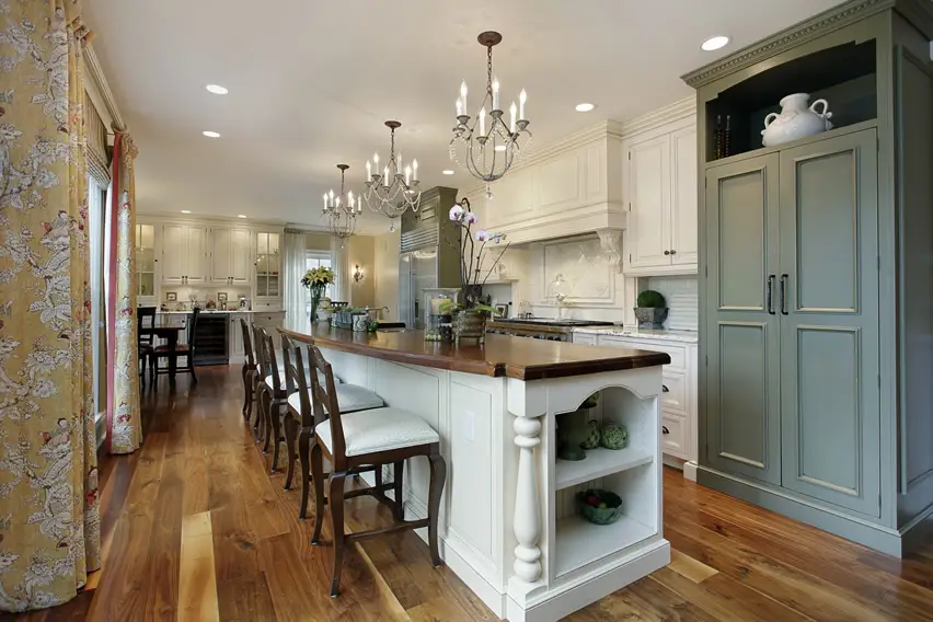 Beautiful upscale kitchen design with green and white