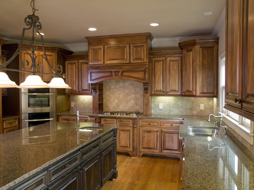 Granite counter kitchen with large island