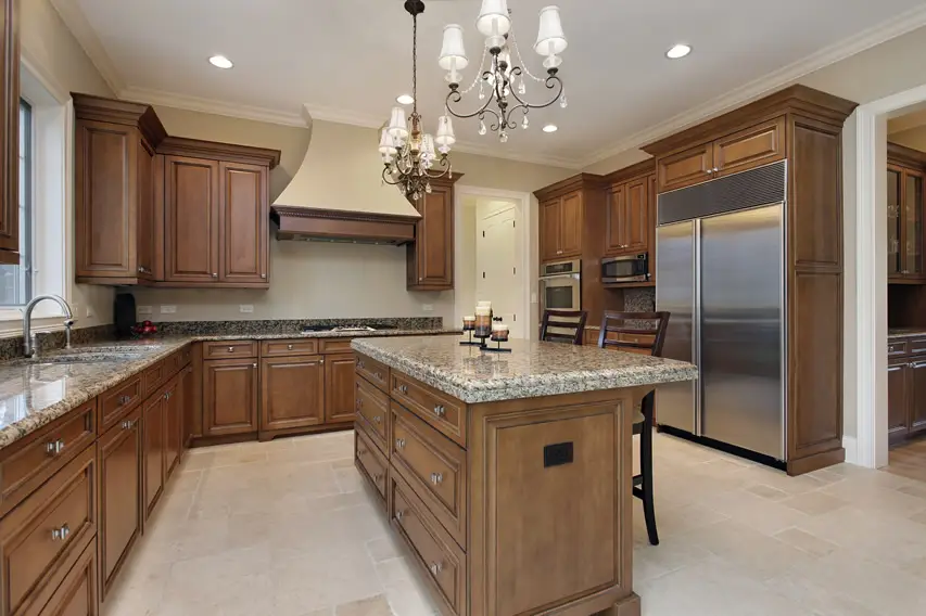 Impressive kitchen with granite counter tops in luxury home
