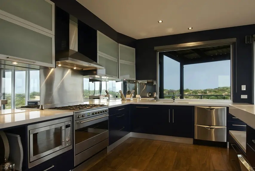 Modern luxury kitchen with dark theme