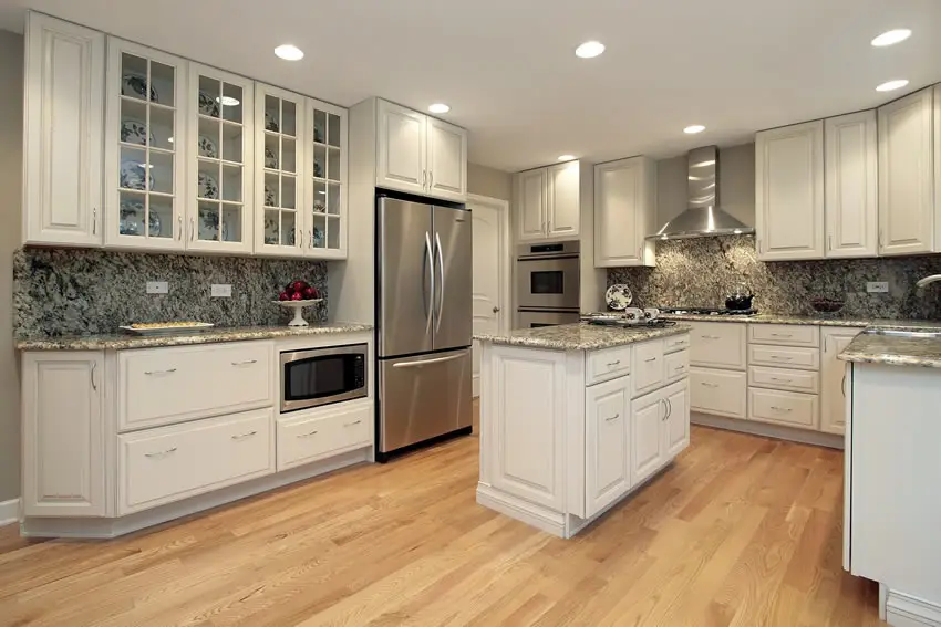 White and black granite kitchen