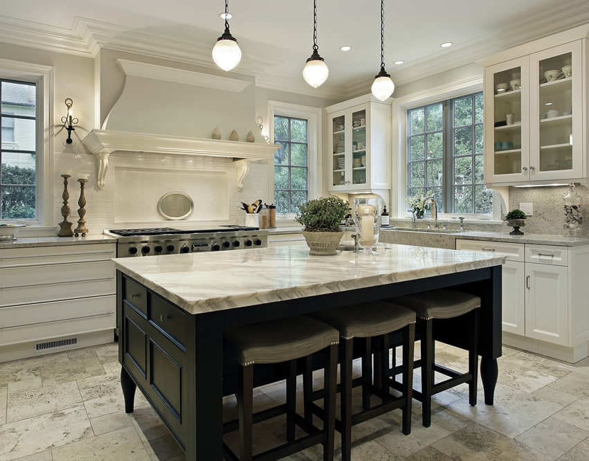 Beautiful kitchen island with stone counter