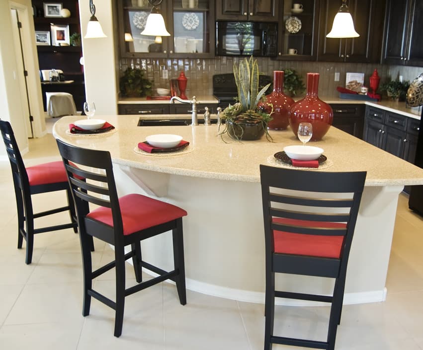 half circle kitchen island with seating