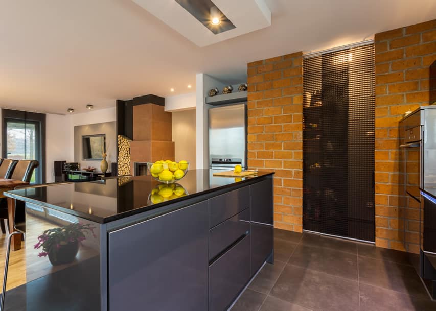Modern home kitchen island in black