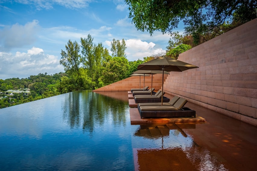 Resort pool with infinity edge design