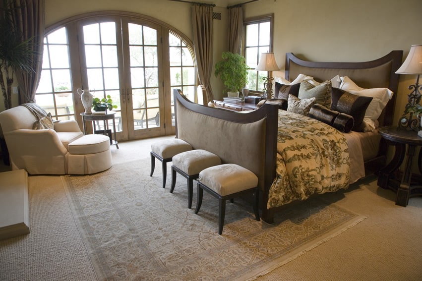 Custom design bedroom with plush bed frame