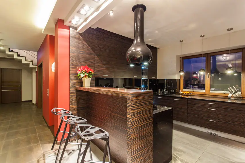 Zebrawood kitchen design with modern finishes
