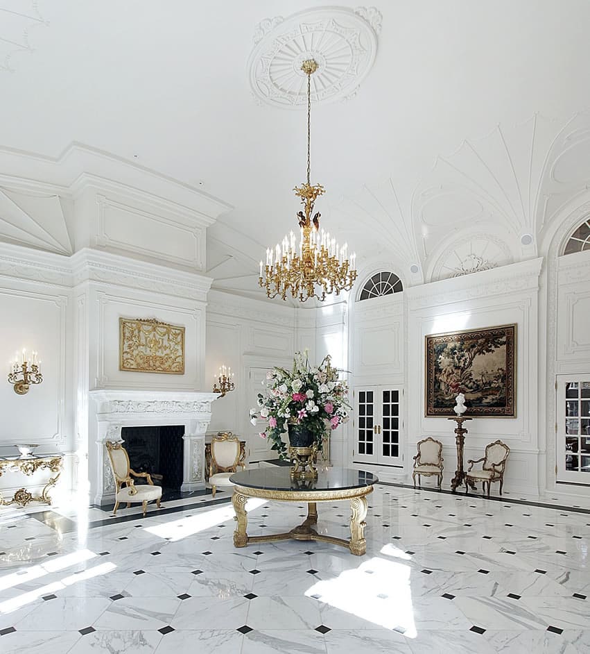 beautiful entryway to mansion home