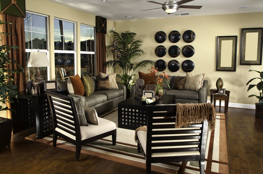 Designer living room with rich decor