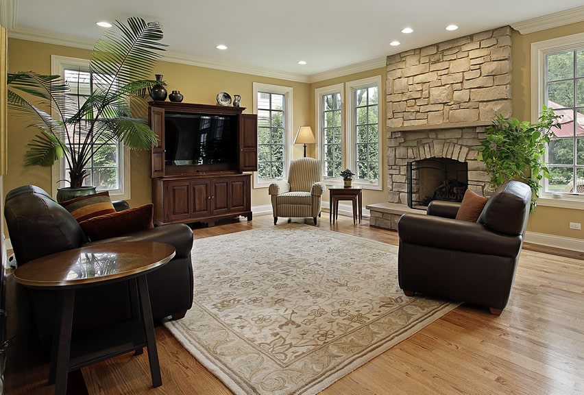 Family room with entertainment center