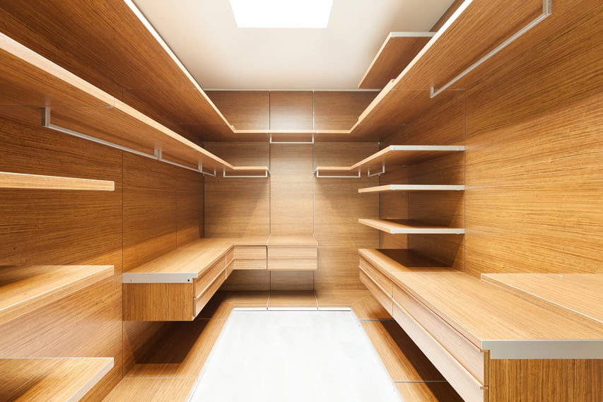 Empty wooden closet
