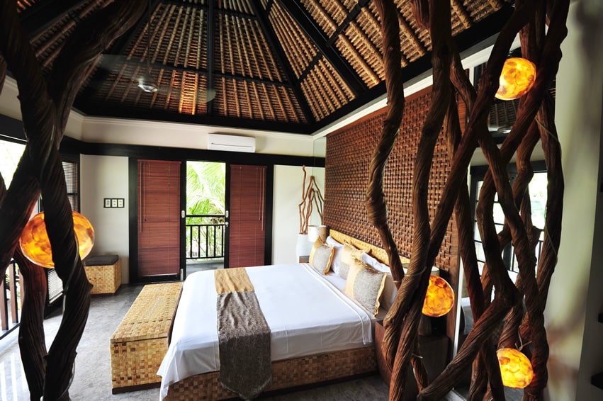 Bamboo thatch ceiling feature room