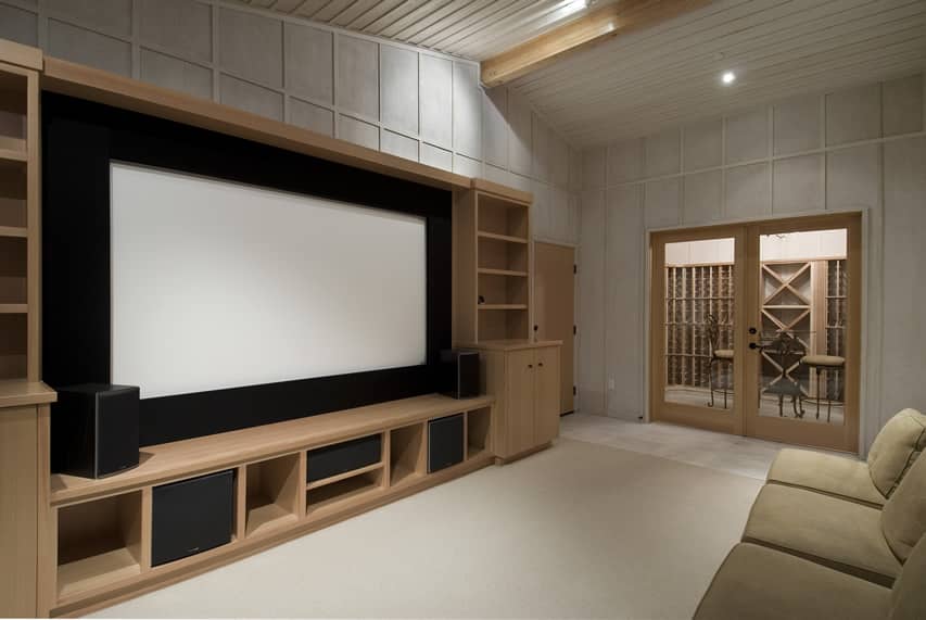 Movie room with large entertainment center