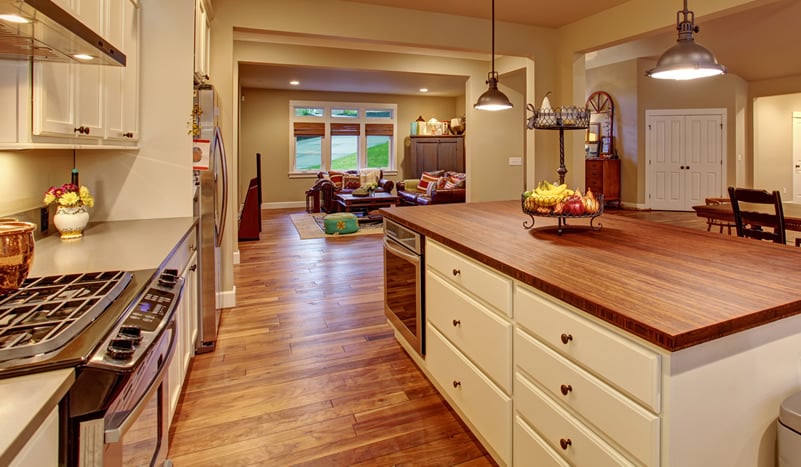 Hardwood floor in the kitchen