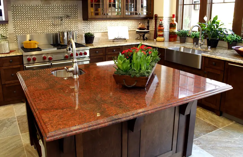 Jewel tone granite kitchen counter