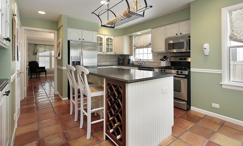 Kitchen with terracotta flooring