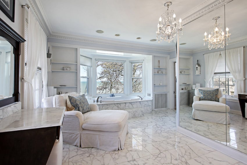 Luxury white bathroom suite