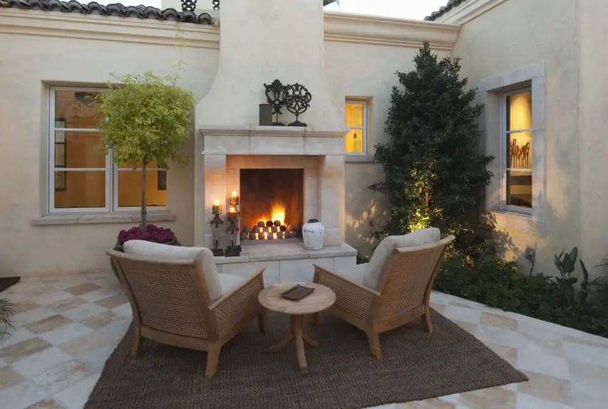 Gorgeous fireplace design at rustic luxury home