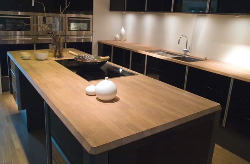 Wood kitchen countertop