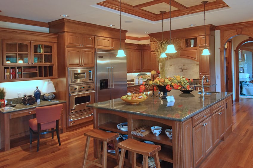 Rich wood tone luxury kitchen