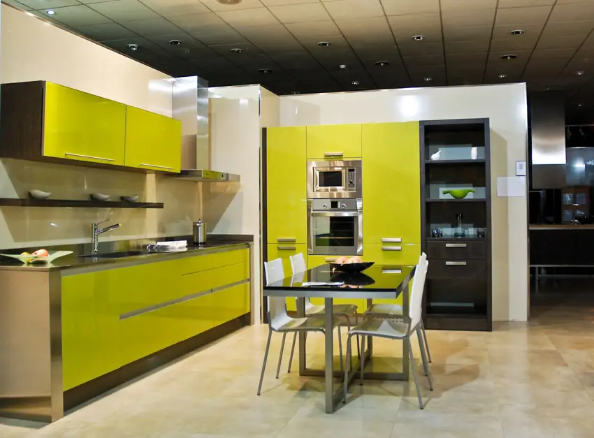 Bright yellow modern kitchen