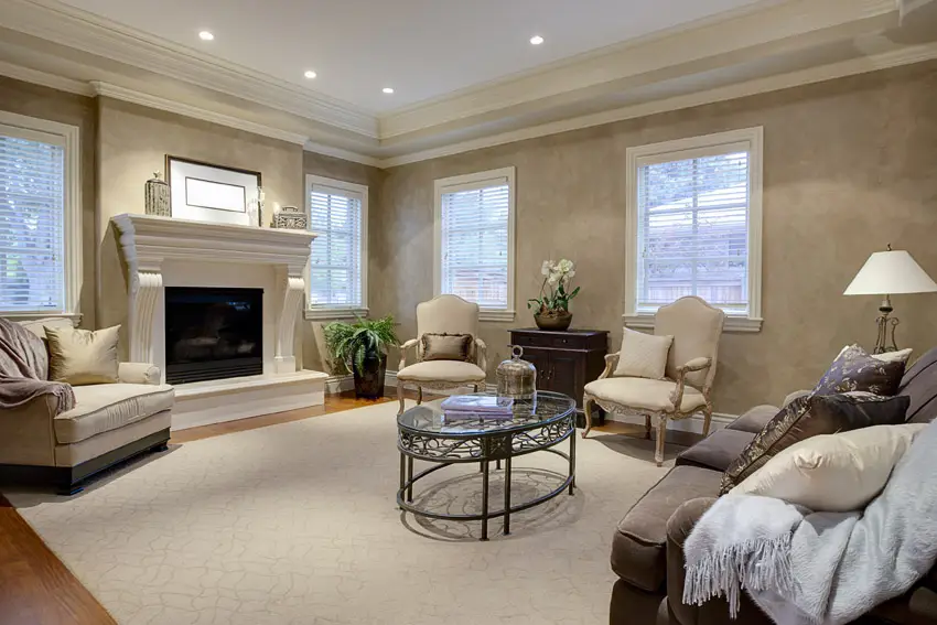 Gorgeous living room with ceiling recessed lighting