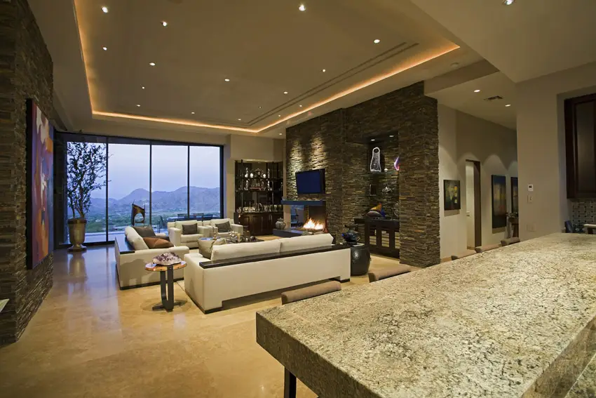 High end living room with luxury decor