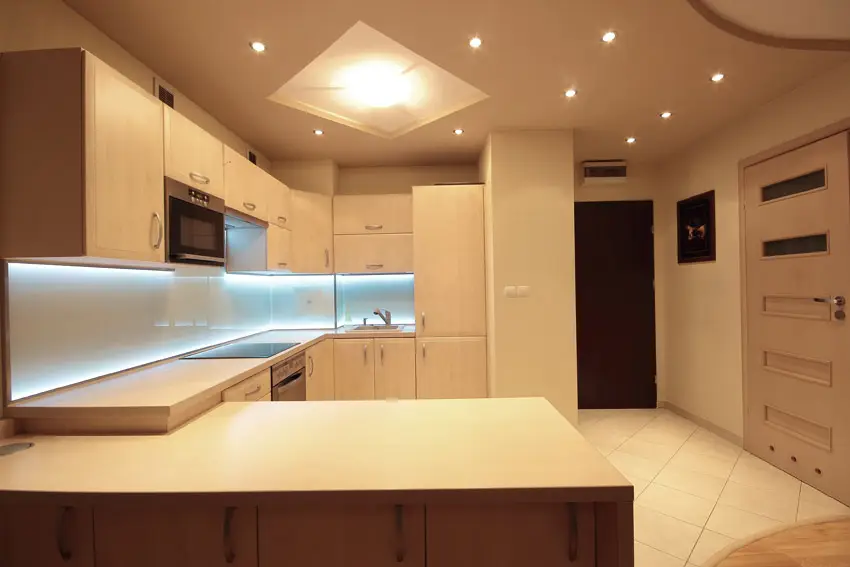 Modern kitchen with under cabinet lighting