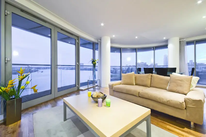 Waterfront views from living room