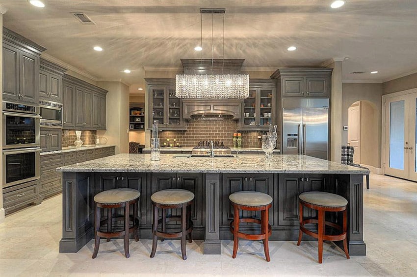 designer kitchen with large island